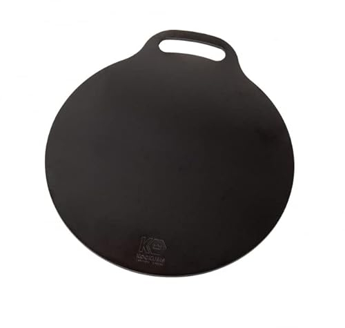 KOCKUMS Pizzastahl Backstahl Pizzaplatte 35 cm rund Schmiedeeisen für Pizza Hamburger Brot - Backeisen Pizzablech Steel für Backofen Gasgrill Herd Backofen
