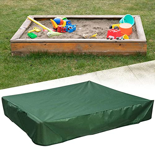 JOKILY Waterproof Sandpit Cover 150 x 150 x 20 cm, Tarpaulin Waterproof Sandpit Cover Tarpaulin, Dustproof Sandpit Cover with Drawstring, Sandpit Cover for Pool, Patio, Garden
