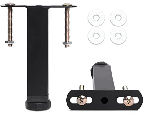 Pieds de Sommier, Pied de Lit, Pieds pour Sommier à Lattes | Hauteur: 30 cm(+2cm) Reglable | Design: Metal Noir | Carré: 3x3cm |pour Les Cadres | avec Boulons M8 | Lot de 2