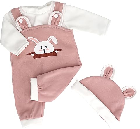 YHGETSUM Kleidung Outfits für Baby Puppen Kleidung puppenkleidung 36 cm-43cm Baby Newborn Kleid Zubehör mit Hut Langarm Hose Geschenk für Kinder Mädchen Jungen - Hase puppenkleider(Powdered-1)