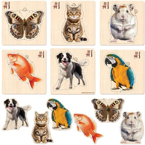 QUOKKA Spielzeug Puzzle ab 1 2 3 Jahre - Montessori Holz Steckpuzzle für Kinder ab 4 - Tiere Lernspielzeug für Mädchen and Jungen