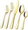Gold Cutlery Set, OGORI 30 Piece Gold Stainless Steel Flatware Set, Tableware Silverware Set with Spoon Knife and Fork Set, Service for 6,Easy Clean, Mirror Polished