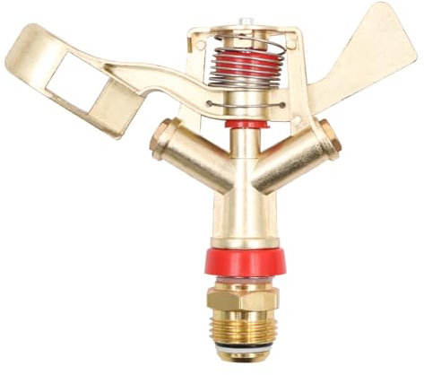 ZONADAH Sprinkler - Irrigatore oscillante in ottone, 1/2, 360 cm, con leva girevole in ottone, per prato, terrazza, giardino