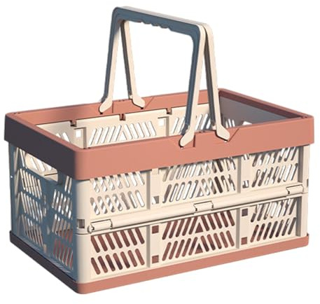 Cesta de almacenamiento plegable, Cesta de comestibles plegable,Cesta de la compra con asas | Cesta de comestibles para viajes, dormitorio, baño, camping, almacenamiento de alimentos, aperitivos, jugu