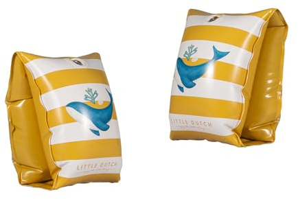 Little Dutch Schwimmflügel für Kinder (2-6 Jahre) aufblasbar gelb weiß gestreift - Ocean Dreams