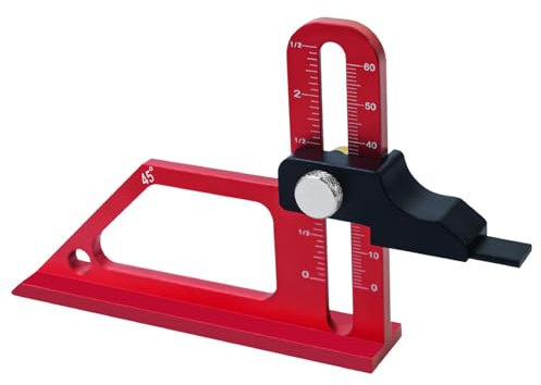 Altimetro circolare da tavolo - Fresa metrica e pollici, Misuratore di altezza da tavolo | Strumento di misurazione 'altezza regolabile per la lavorazione del legno a casa, righello di misurazione