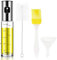 HAMKU Spruzzino Olio per Friggitrice Aria, Olio spray, Spruzzatore Salvagoccia, 100 ml, Spray Nebulizzatore, Oliera in Vetro e Acciaio Inox