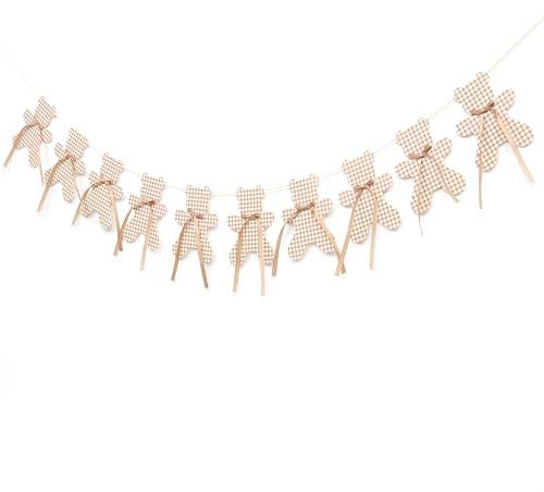 We Can Bearly Wait Garland - Neutral Boho Bear Baby Shower Decor, Teddy Bear Banner, Teddy Bear Birthday Decorations