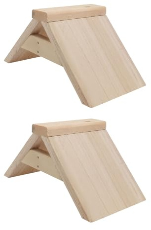 HYTROVE 2Pcs Natural Wood Pet Rest Stand Wooden Pigeon Perch Rack for Parrots and Doves Elevated Bird Roost Platform for Training and Skill Development