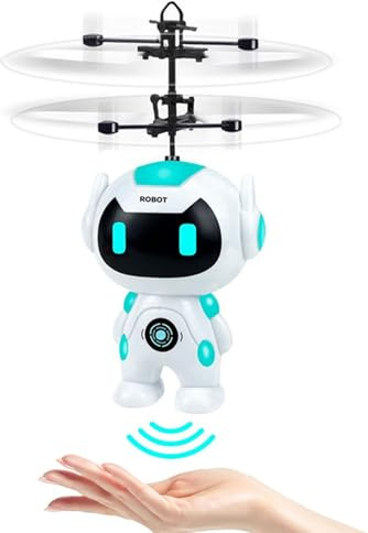 BRTNUP Handheld Sensor Flying Ball Drone with Gyro & LED Light, Gesture Controlled Flying Robot Toy for Indoor Outdoor Games Indoor Outdoor Motion-Activated Flying Robot Toy Flying Ball Drone (White)