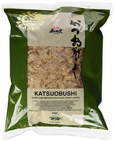 WADAKYU Katsuobushi Bonito Flocken – Aus 100 Prozent getrocknetem und geräuchertem Bonito Thunfisch – Ideal für die japanische Küche – 1 x 500 g