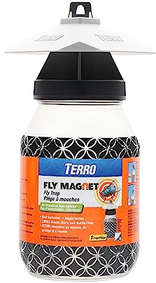 TERRO T380 Outdoor Reusable Fly Magnet Fly Trap - Poison Free Trap with Bait