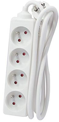 CHACON Bloc multiprise 4x16A - 5m - Blanc