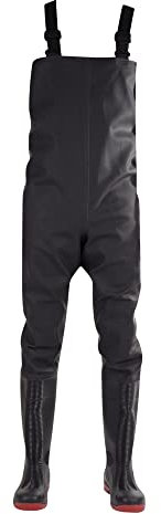 Amblers Mens Danube Reinforced Chest Safety Wader (10 UK) (Black/Red)