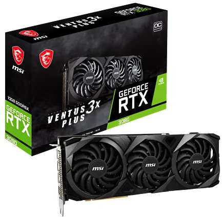 MSI Gaming GeForce RTX 3080 Ventus 3X Plus 10G OC LHR - Tarjeta gráfica GPU NVIDIA de 10 GB GDRR6X para juegos de PC, NVLink de 320 bits, arquitectura Torx Fan de 3 amperios, tarjetas gráficas de