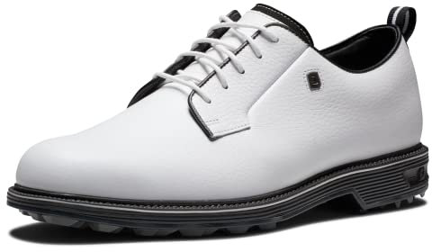 FootJoy Premiere Series Chaussures de Golf sans Crampons pour Homme Marron Pointure 42, Blanc/Noir, 42 EU