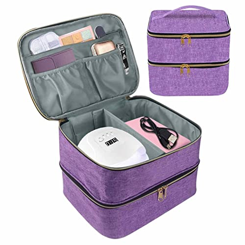Kaxenig Nagellack Organizer, Doppelschichtige Nagellack-Tragetasche, Aufbewahrungstasche Für 30 Nagellackflaschen, Nagellack Reise Tragetasche, Für Nagellack Werkzeug Kit