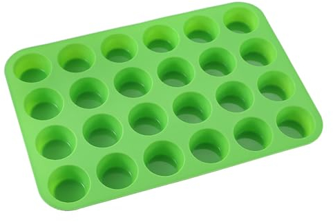 Melearch Teglia per muffin, stampo in silicone per dolci con 24 Stampi Muffin, pirottini in silicone, stampi per muffin antiaderente, stampo mini plumcake - Senza BPA e lavabile in lavastoviglie