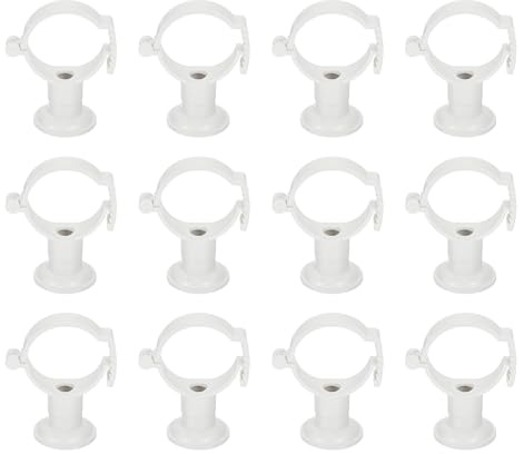 QUARKZMAN 12 st PVC-rörklämmor med bas lämplig för rör ytterdiameter 32–50 mm klämma justerbar plast rörhållare för röranslutning vit