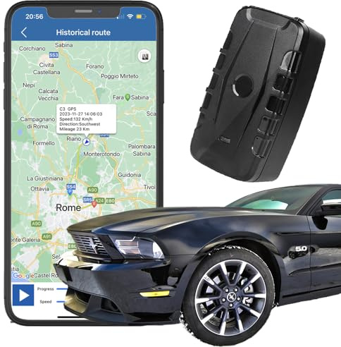 4G Localizzatore GPS per Auto, Tracciatore di Posizione in Tempo Reale, Magnete forte e impermeabile, Batteria molto grande 20000mAh, Gratuita APP con Geo-fence Alarm e allarme antifurto