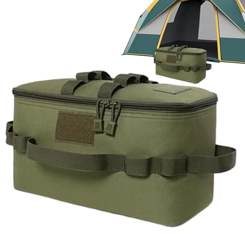 Campingförvaringsväska | grill bärväska | utomhus camping förvaringsväskor | camping köksredskap organisatör | husvagnsplatthållare, knivar tygväska bestick för resor, fest, Armégrönt, Refer to