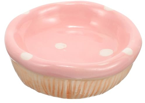 KOMBIUDA Tazón de Cerámica para Hámster y Chinchilla Cuenco Pequeño Antivuelco para Mascotas Pequeñas Comedero Seguro para Jaulas Fácil de Limpiar Color Rosa