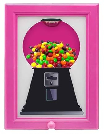 Candy Dispenser Picture Frame, Vintage Small Wall Photo Frame Candy Dispenser, Creative Gumball Machine för godis, nötter, hund- och kattgodis, bordsskiva eller hängande sötskärm för, skrivbord