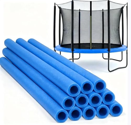 12 fundas de espuma para poste de cama elástica, 88 cm, impermeable, tubo redondo, accesorios de cubierta protectora para cama elástica, tubo de espuma para exteriores e interiores (azul)