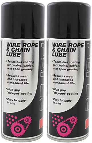 (PACK OF 2) 400ml Wire Rope & Chain Lube - Anti Fling Spray Grease for chains cables, fork lifts tail lifts etcc.