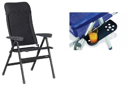 Westfield XL KLAPPSESSEL ANTHRAZIT + TRINKBECHERABLAGER - 70 cm BREITE SITZFLÄCHE - ALU-Stuhl - 6,1 - Kilo leicht - - 200 Kilo belastbar - VERTRIEB - Holly Sunshade - G