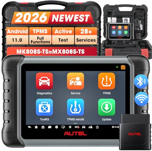 Autel MaxiCOM MK808S-TS Escáner Bidireccional: 2024 OBD2 Diagnosis TPMS Retroadaptación/Reaprendizaje/Programación, 28+Servicio, Pruebas Activas,Actualización de MX808S/MK808BT/TS608/MX808TS
