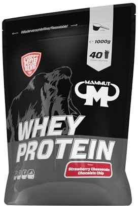 Mammut Nutrition Whey Protein, Strawberry Cheesecake Chocolate Chips, Molke, Eiweiß, Protein Shake, 1000 g
