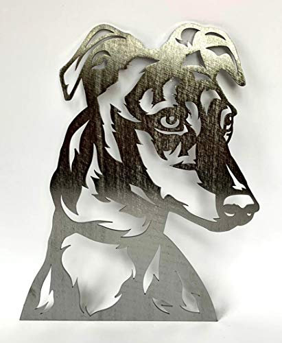 Escultura de jardín para perros de galgo, adorno de jardín, metal oxidado, escultura de jardín de metal, arte de metal (pequeño 233 mm x 213 mm)