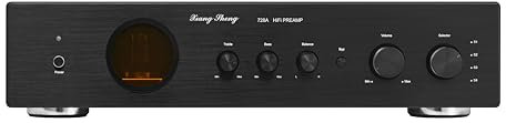 Xiangsheng 728A Vacuum Tube Pre Amplifier,with Bass and Treble Control, Tubes 12AT72,12AU72,6Z42 (Black)