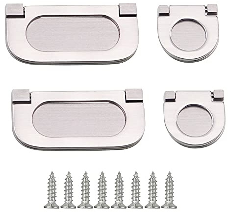 Tucireat 4 Pièces Poignées Invisibles Poignée Tiroir Poignée Encastrable Poignee Porte Cuisine Poignées Placard Tiroir Poignee Meuble Chambre Meubles Tirer Drawer Hardware avec Vis,35/75mm