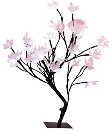 OSALADI 1pc Fiber Ing Light LED Decoration Window Bedroomblack Decorative Optic Bag with Bonsai Wedding Night Lamp for Ornaments Lights Tree Décor Party Tabletop Home Black Holiday