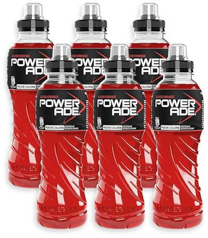 6X Powerade Blood Orange Bevande Energetica per Sportivi all'Arancia Rossa con Poche Calorie 500ml [6 Bottiglie]