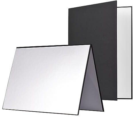 Andoer Fotografia Riflettore Cartone, Riflettore Luce Pieghevole Diffusore Luce Board Riflettore Luce Cartone per Fotografia Prodotto Video Illuminazione Illuminazione Bianco e Argento