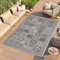 TAPISO Melissa Teppich Outdoor Grau Schwarz Mosaik Indoor Küche Flur Wohnzimmer Schlafzimmer Balkon Terrasse Kurzflor Flachgewebe ÖKO-TEX 160 x 230 cm