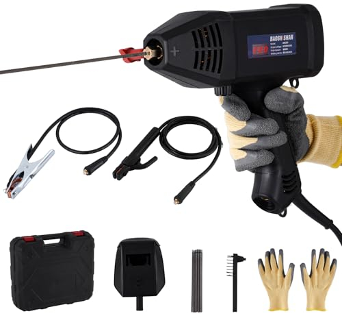 BAOSHISHAN Handheld ARC Welder Portable Welding Machine with Soldering Electrode Clamp,Current 20-200A Adjustable/IGBT Inverter Portable ARC Welder Gun Fits for 1.6-3.2mm Welding Electrodes Rod