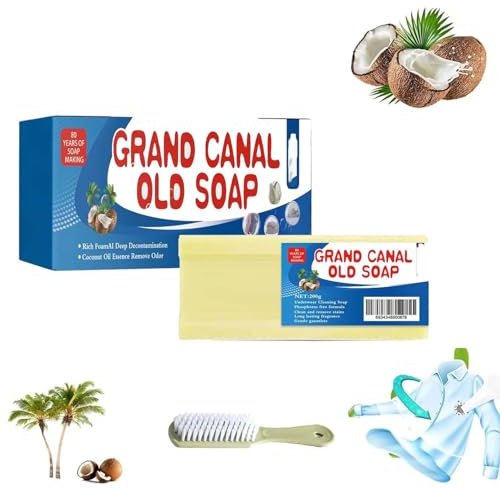 Grand Canal Old Soap with Brush, Grand Canal Soap, Grand Canal Soap Bar for Stains, Magic Soap Bar Stain Remover (1pcs)