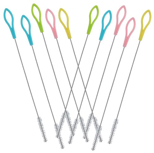 Lot de 10 brosses de nettoyage pour paille en acier inoxydable
