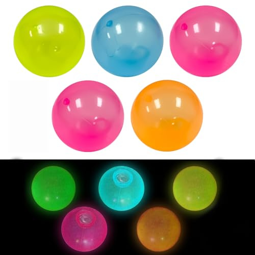 NlsqEU 5pcs Sticky Balls Antistressball Night Leuchtende Flummi AntiStress Klebälle zum Werfen an die Decke Squetschspielzeug für Kinder