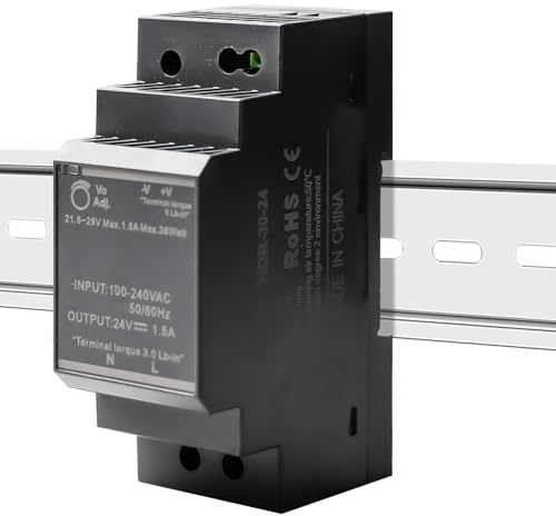 Hutschienen Netzteils HDR-30-24, DIN-Schienen-Netzteil 24V, DIN Schienen Netzteil Transformator Für Industrielle, 24V Trafo Hutschiene 30w, DIN Schienen Transformator, Für Hauselektronik