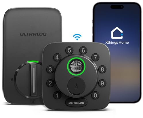 ULTRALOQ Bolt SE Smart Lock, Built-in Wi-Fi, Matter Over Thread, Works with Apple Home, Alexa, Google, 7-in-1 Keyless Entry Deadbolt with Fingerprint ID, App, Keypad, Remote Control, 18 Months Battery