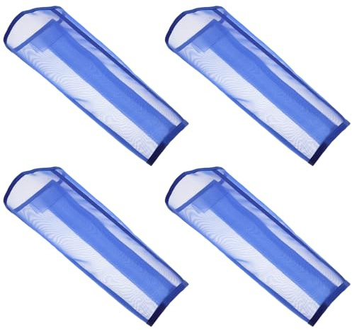 TOYANDONA Lot de 4 Guêtres pour Cheval en Maille Respirante Bleue, Protections Antidérapantes et Ajustables Mouches et Insectes, Couvre-jambes Légers pour Équitation et Pâturage