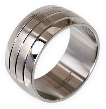 Fly Style Ring aus 316L Edelstahl - Hochwertiger Breiter Bandring für Männer - Schlichte und Stylische Herrenringe - auch für Ihn als Ehering oder Verlobungsring, Ring Grösse:22.9 mm