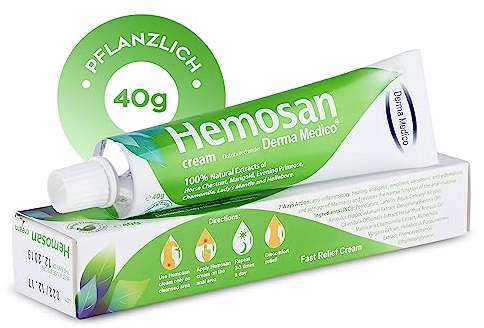 Derma Medico Hemosan Hämorrhoiden Salbe Gegen Juckreiz und Brennen mit pflanzlichen Inhaltsstoffen 1er 2er oder 3er Pack (1-er Pack)