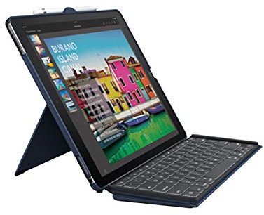 Logitech Slim Combo Keyboard Cover (Blue) for Apple iPad Pro 12.9 Tablets (Nordic)