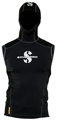 SCUBAPRO Men's 1mm Hybrid Hooded Diving Vest, 2X-Large, Black